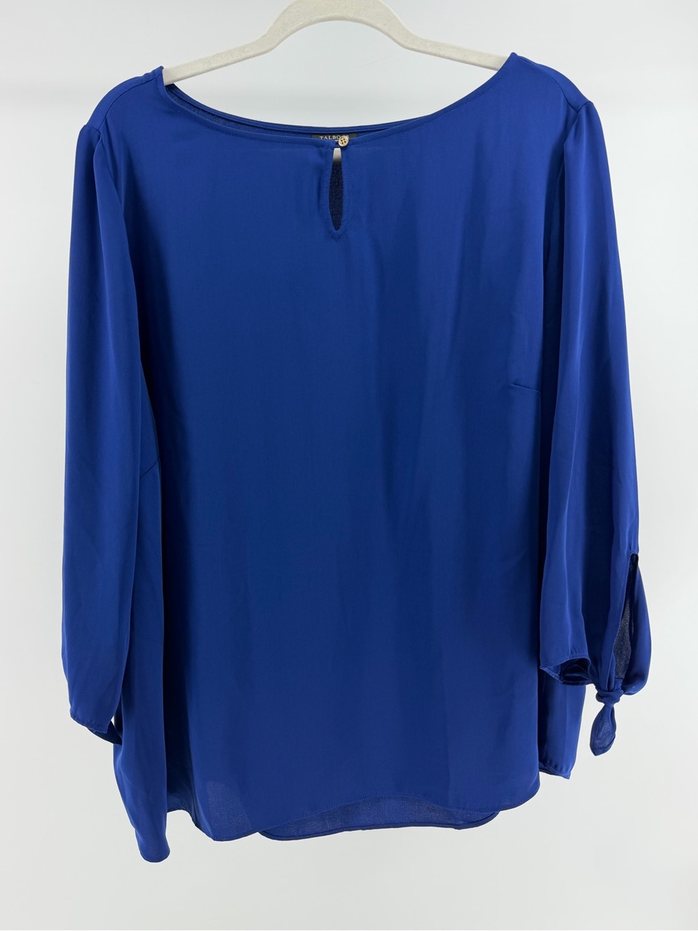 Talbots Royal Blue Keyhole Tie Sleeve Blouse Top, Women's 2XP
